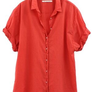 Xirena Channing  Red Button-Front Shirt